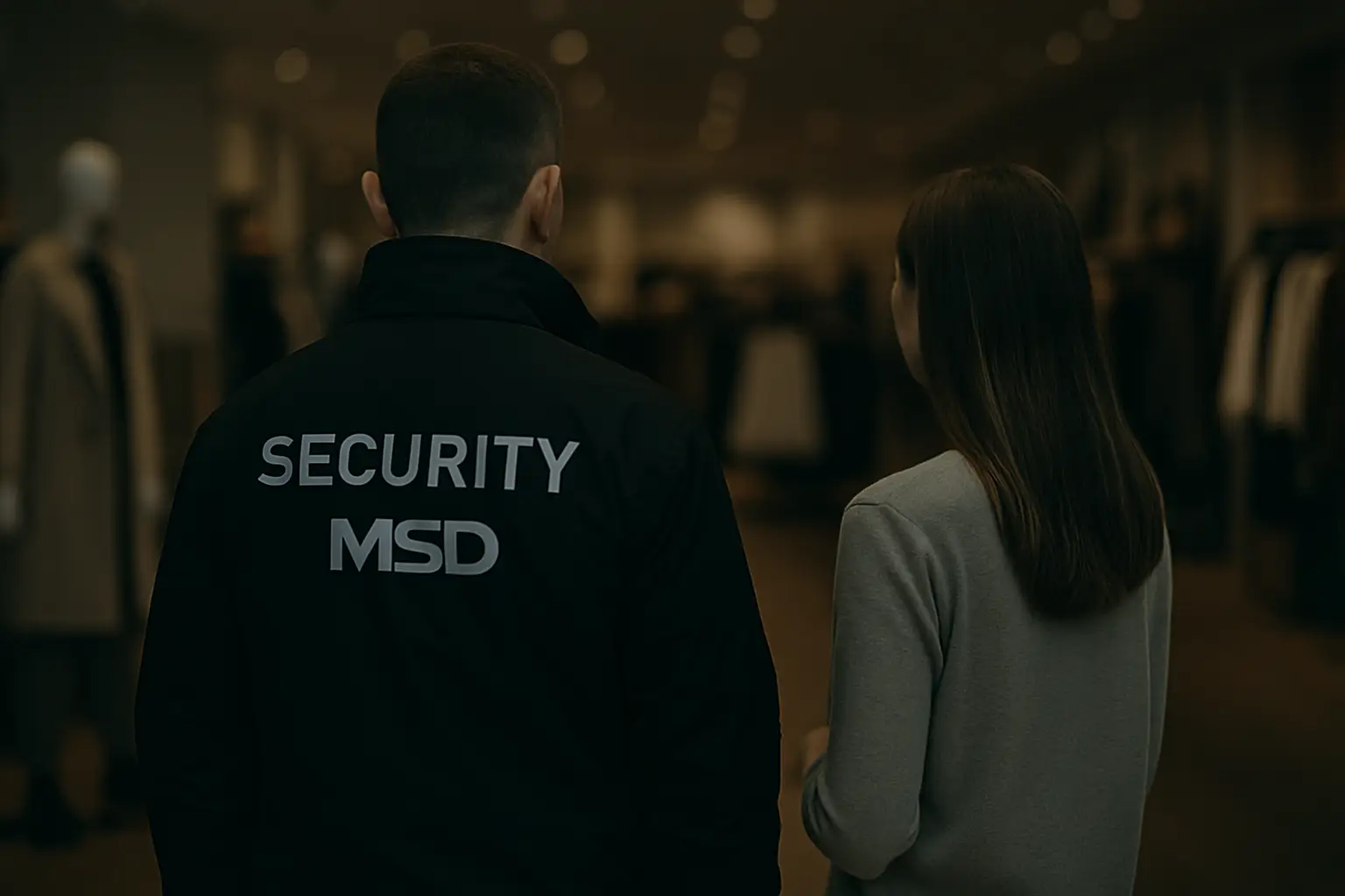 MSD security officer monitoring live CCTV feeds from a retail store in Northern Ireland